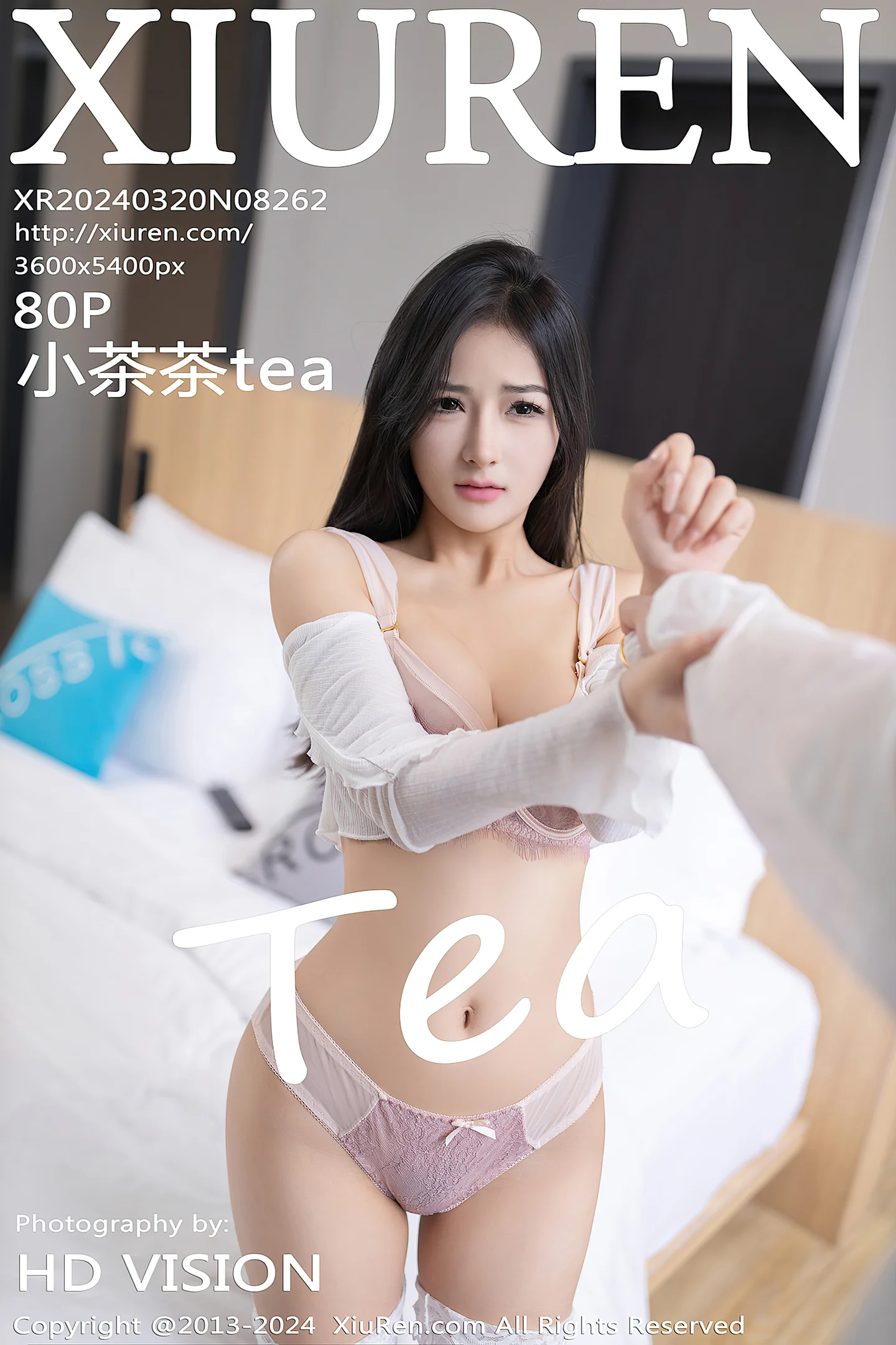 [XiuRen秀人网]No.8262_模特小茶茶tea白色上衣配牛仔裤露蕾丝内衣秀惹火身材诱惑写真80P-秀人网 - XiuRen.Space